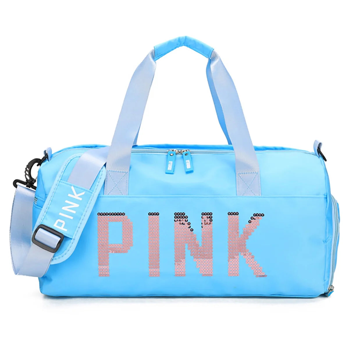 Gym Bag Sports Travel Duffel Bags for Women Weekender Overnight Tote Carry on Bag with Shoes Compartment Blue